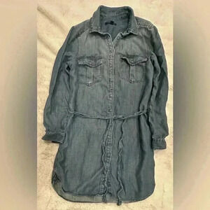 American Eagle Chambray Lyocell Shirt Dress Tie Waist sz S